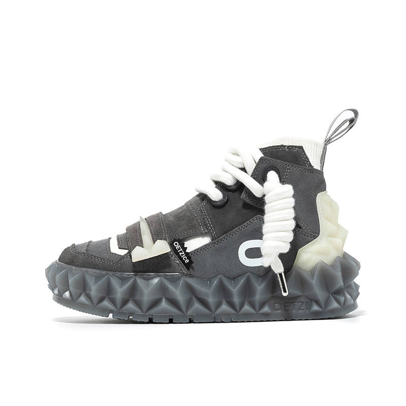 OETZI Ice Man Oz Cow Leather Stylish Skateboarding Shoes Unisex Gray