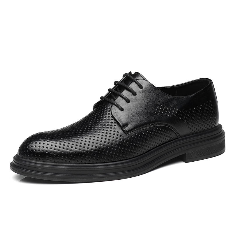 Shanpijiang Cow Split Leather Dress Shoes Men's Black