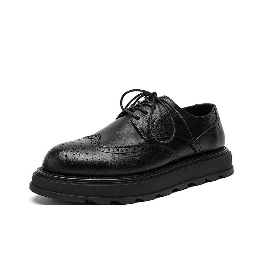 KACHILANG Men's Casual Shoes Men's Low Top Black/Brown