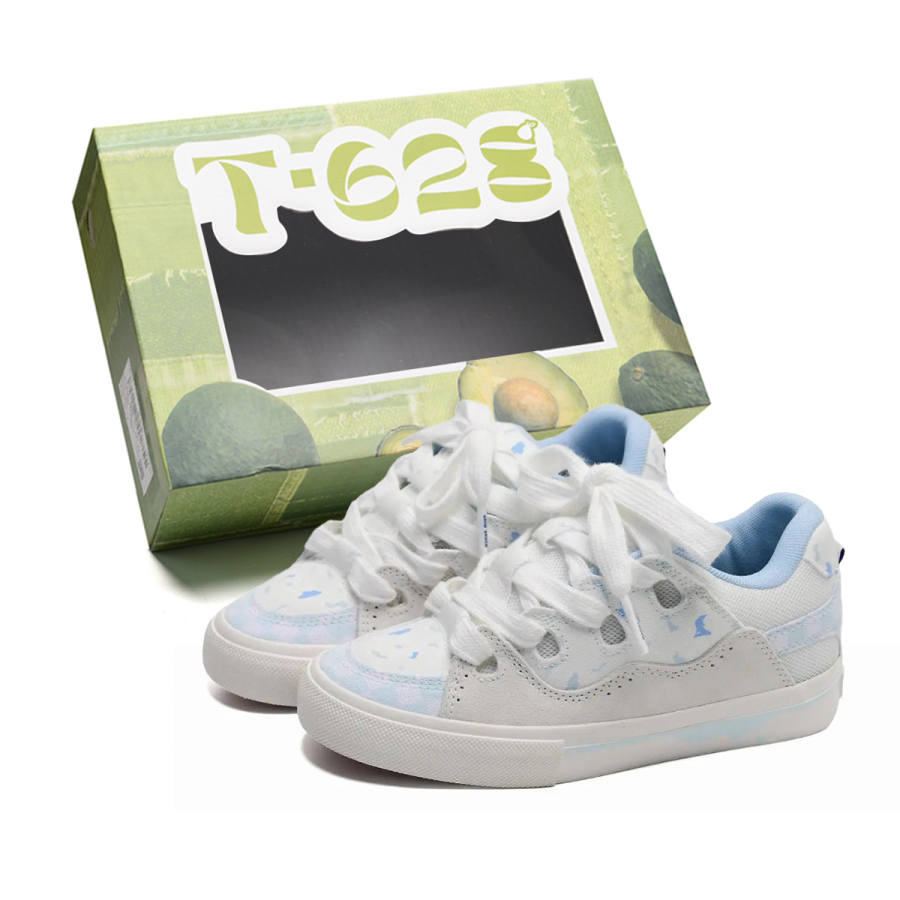 T628 Classic Vintage Puffy Shoes Slip Resistant, Abrasion Resistant, Height Increasing Low top Skateboard Shoes Women's