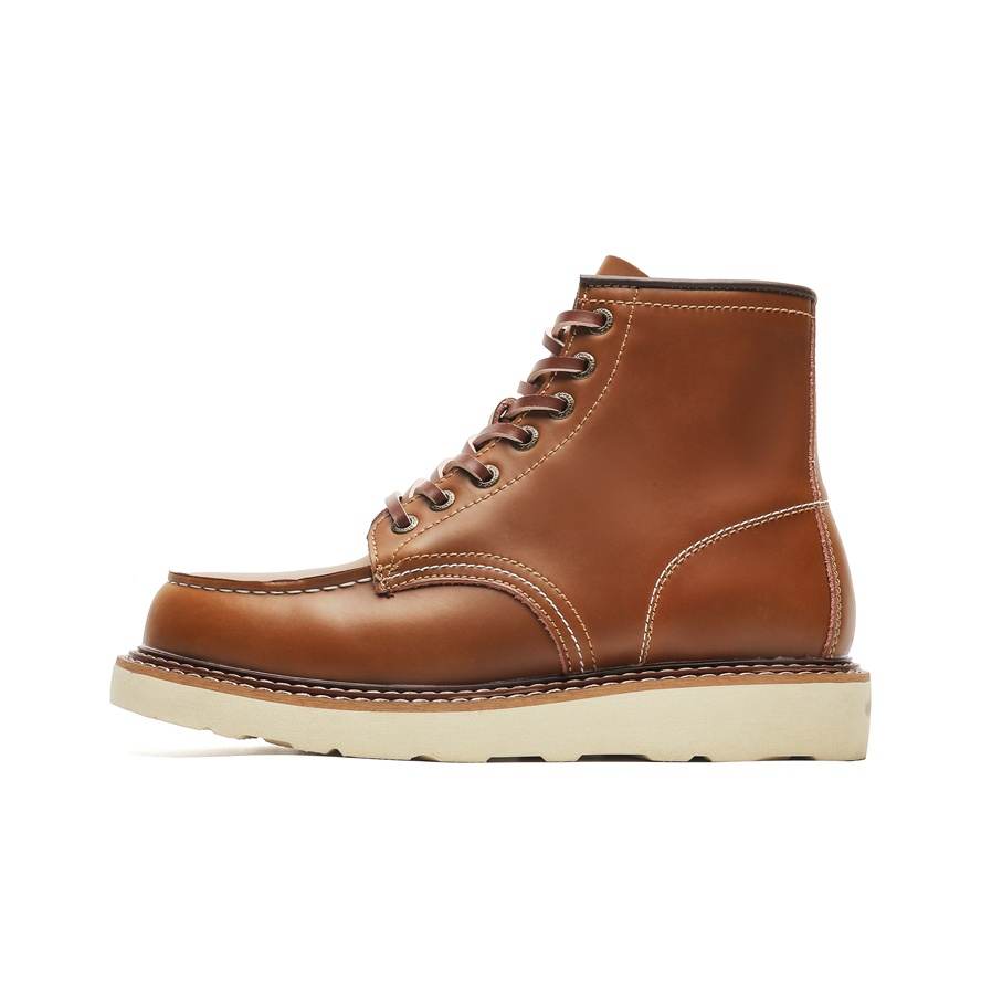 KACHILANG KACHILANG Cow Split Leather Short Combat Boots Men's Brown