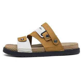 CAOZE Microfiber Leather Beach Sandals Men's