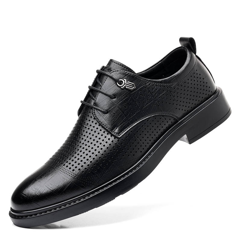 Mulinsen Cow Split Leather Dress Shoes Men's Black