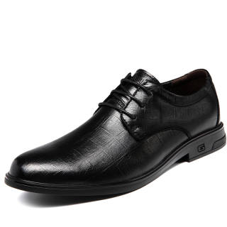 DUNNU Casual Leather Shoes Men's Low Top Black