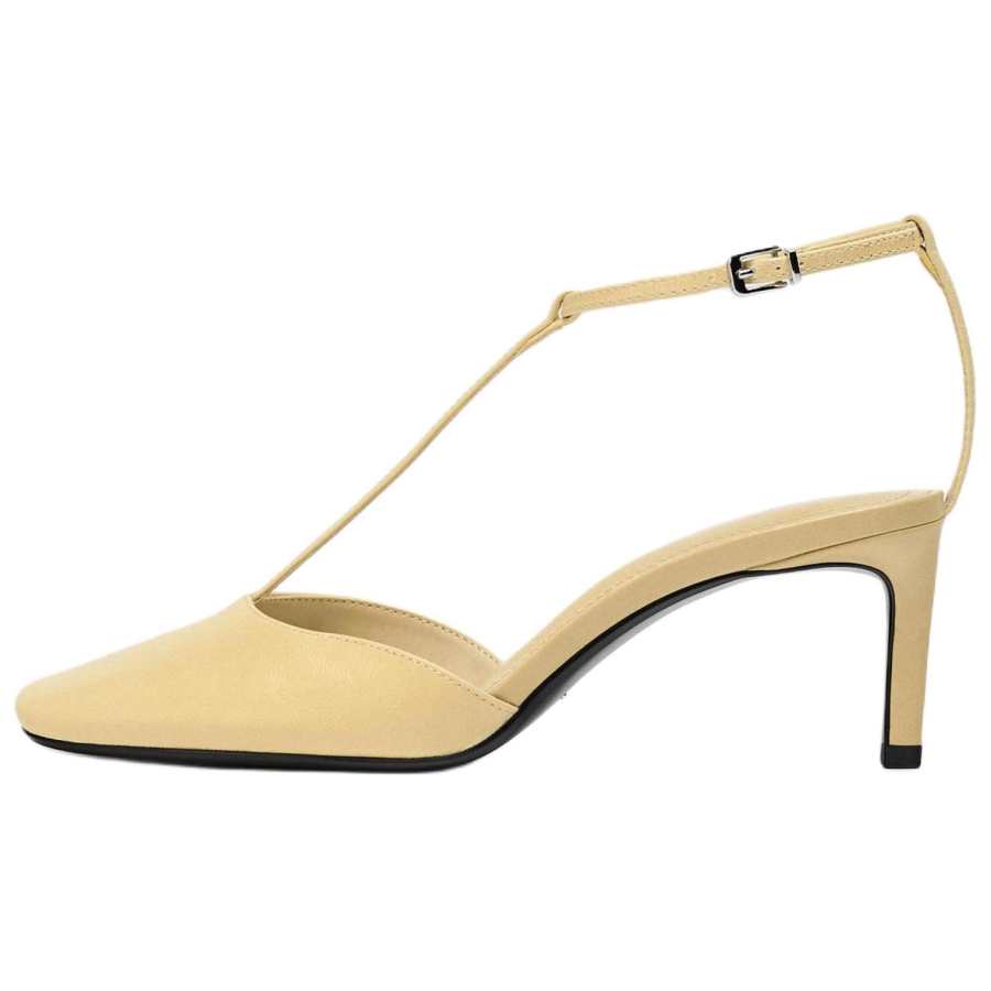 ZARA Slim Heel High Heels 7.3cm Women's Vanilla Yellow
