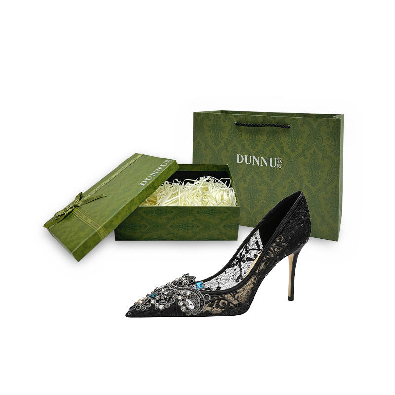 DUNNU Leather Slim Heel High Heels 8cm Women's Box Included