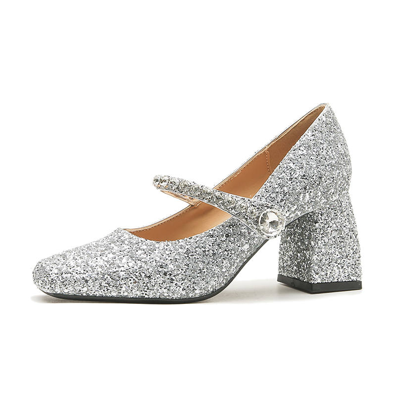 YAFEI XUANYU Pu Chunky Heel Mary Jane Shoes 7cm Women's