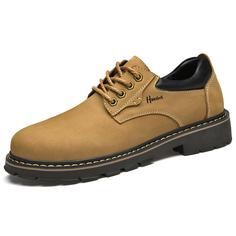 HAOXING Nubuck Casual Shoes Men's Yellow