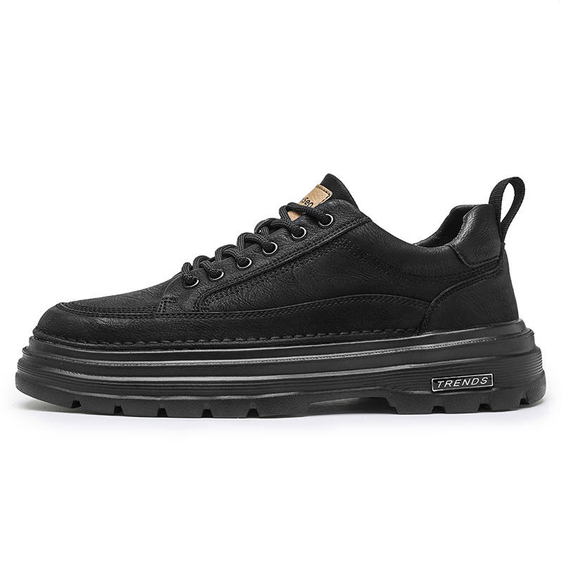 Mulinsen Casual Leather Shoes Men's Low Top Black/Brown