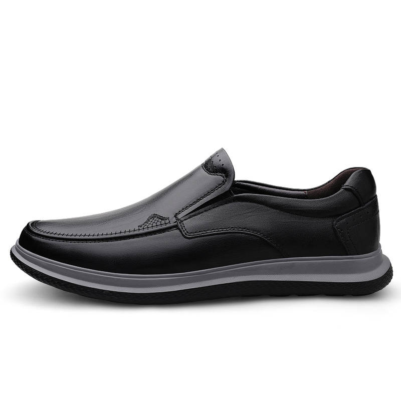 CITONGXIANSHENG Top Grain Cow Leather Casual Shoes Men's Black