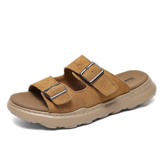 TEMPUR Rubber Foam Outsole Slide Slippers Men's Wheat Ear Brown