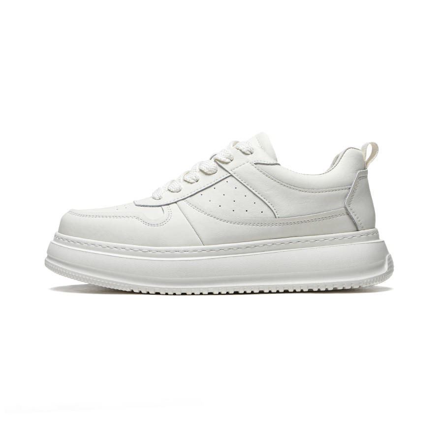 Meixi Non slip Lightweight Low top Skateboard Shoes Men's Ecru