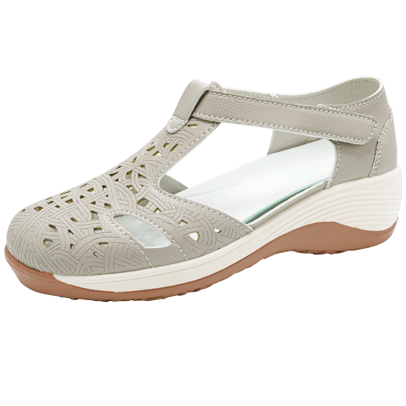 Reivantix Reivanti Top Grain Cow Leather Casual Shoes Women's Gray