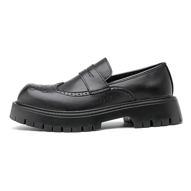 PEHL Men's Casual Shoes Men's Low Top Black/Brown