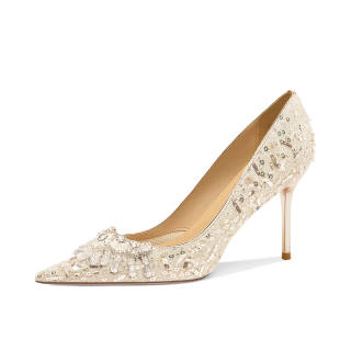 Holy Rose Commemoration High Heels Women's White Flower Box