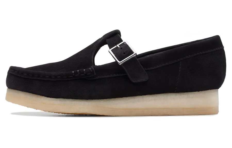 Clarks Originals WALLABEE T Bar Casual Shoes Women's Black