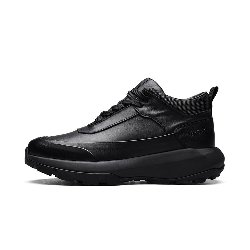 PARDASAUL Top Grain Cow Leather Slip Resistant Abrasion Resistant Low top Casual Shoes Men's Black