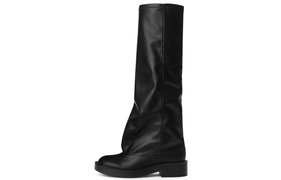 CHARLES&KEITH Small Ck Pu Knee high Boots 4cm Women's Black