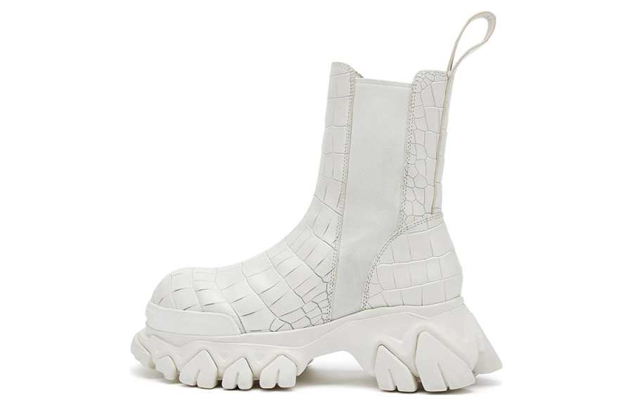 ANGEL CHEN Cow Leather Ankle Boots Women's White