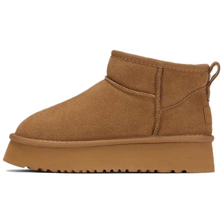 Rosa Bianca Cow Split Leather Fleece Lined Thermal Platform Ankle Length Slip on Cotton Boots Ankle Length Snow Boots