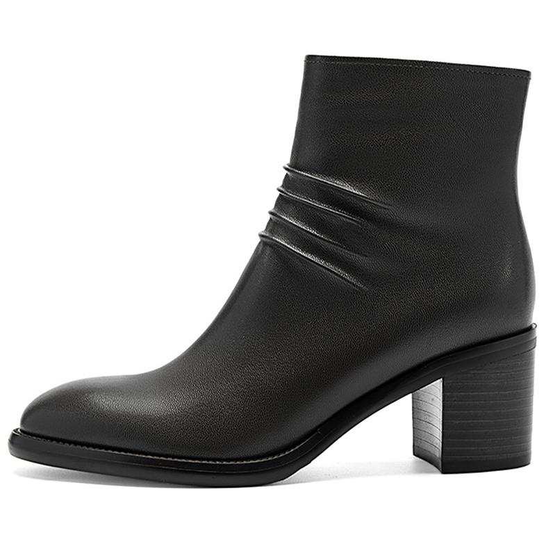 NINE WEST Sheepskin Fleece Lined, Minimalist Style, Versatile, Fashion Vintage, Commute Elegance, Stand Out Ankle Boots