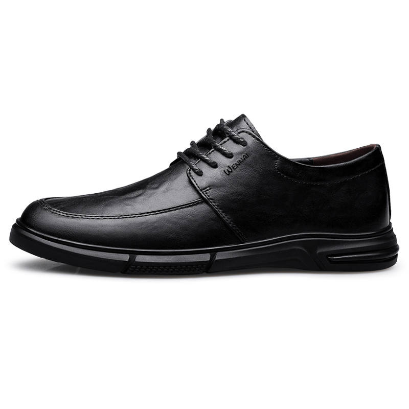WENNAI Cow Split Leather Casual Shoes Men's Black