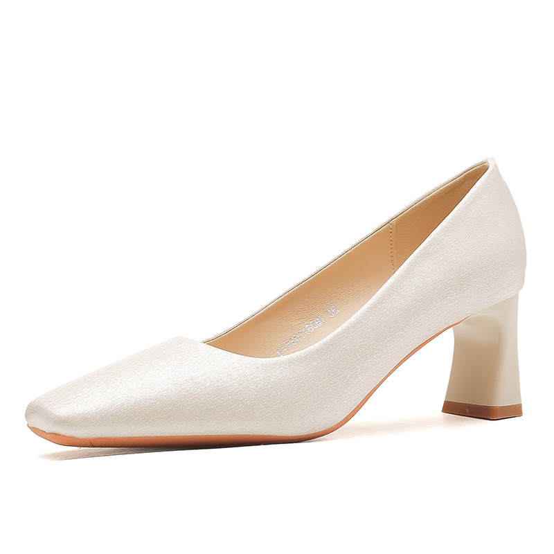 TATAYA Microfiber Leather Chunky Heel High Heels Women's