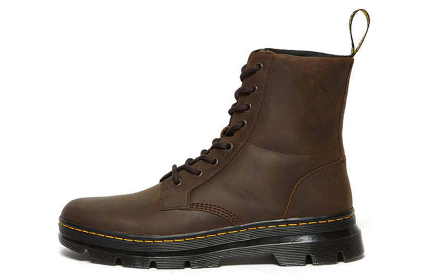 Dr.Martens Dr. Martens Combs Leather Men's 8 Eye Combat Boots Brown