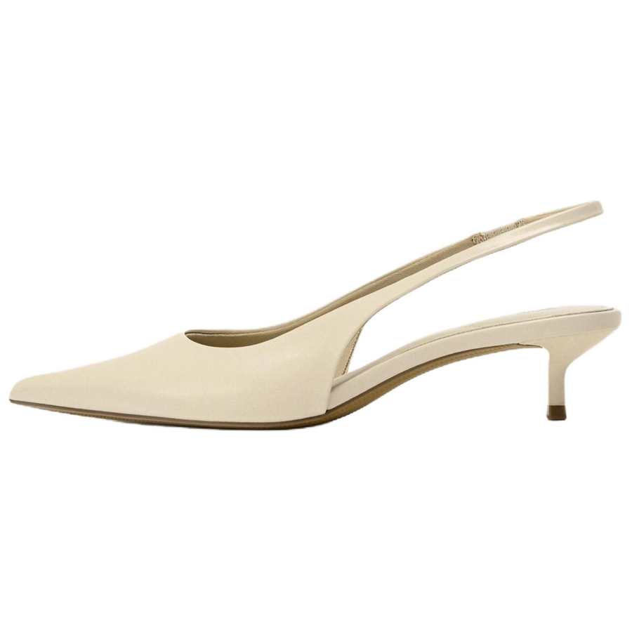 ZARA Pu Slim Heel High Heels Women's Light Beige Yellow
