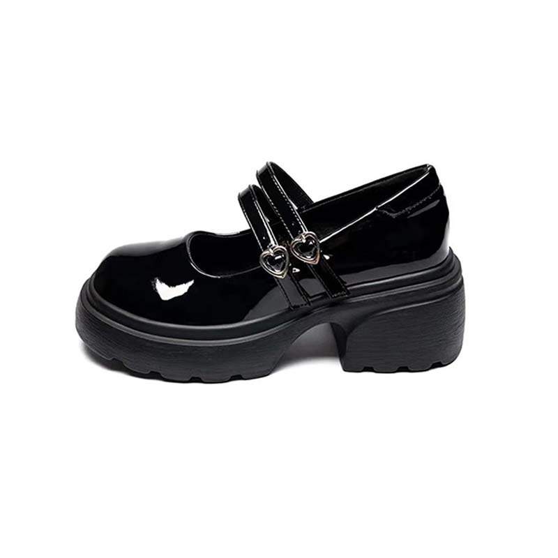 Xingdiman Microfiber Leather Chunky Heel Mary Jane Shoes Women's