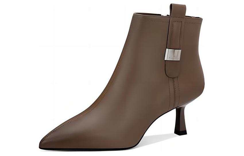 JESSICA SOPHIA Cow Leather Ankle Boots 5CM Women's