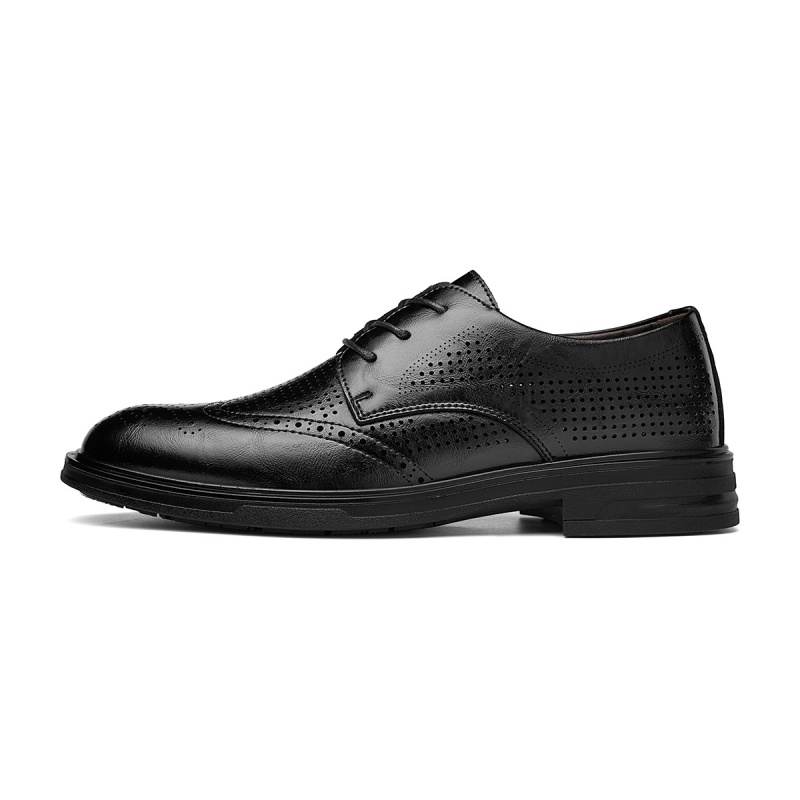 CARTELO Casual Leather Shoes Men's Low Top Black
