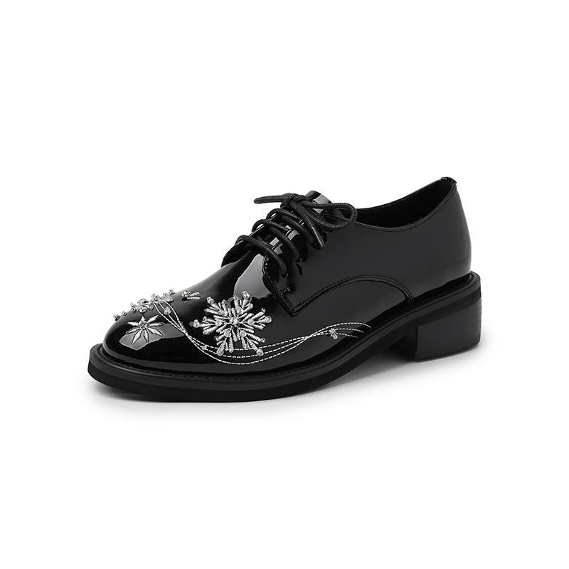HONGYANGLIN Cow Leather Casual Shoes Women's Black