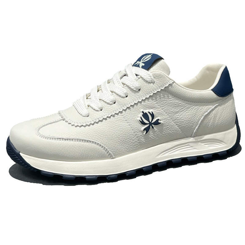 H2 Top Grain Cow Leather Low top Casual Shoes Men's White