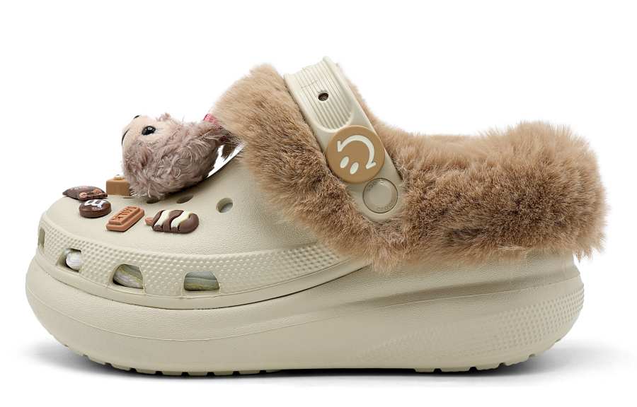 Crocs Crocs Classic Clog Chocolate Pudding EVA Clogs Unisex Bone White
