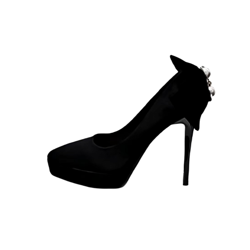 WOXXXN Pu Slim Heel High Heels Women's Black