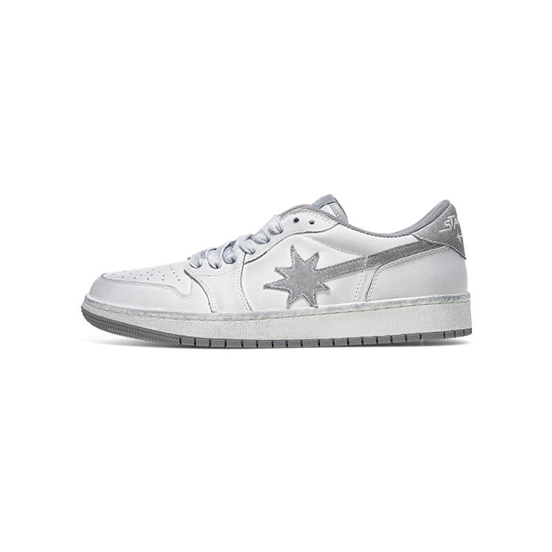 Starwalk Soldier Textile, Cow Leather Low top Skateboard Shoes Unisex Light Gray