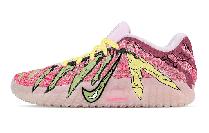 Nike Nike Ja Morant 3 Fluorescent Surreal Rebound Grip Low top Basketball Shoes Men's Pink Green
