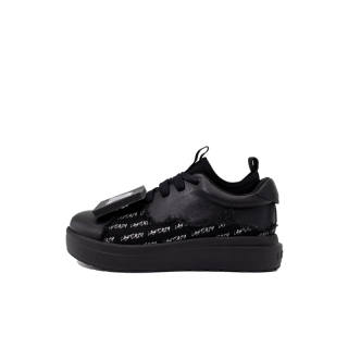 LASTLAZY Cow Leather Cushioning Lightweight Low top Skateboard Shoes Graffiti Black