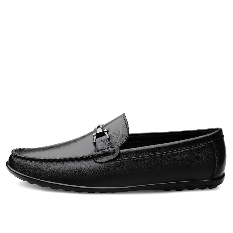 CKVUSAMG Top Grain Cow Leather Casual Shoes Men's Black