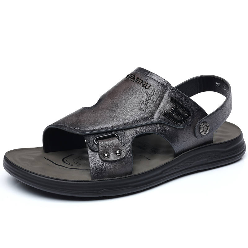 YIMINU Beach Sandals Men's Brown/Gray/Khaki