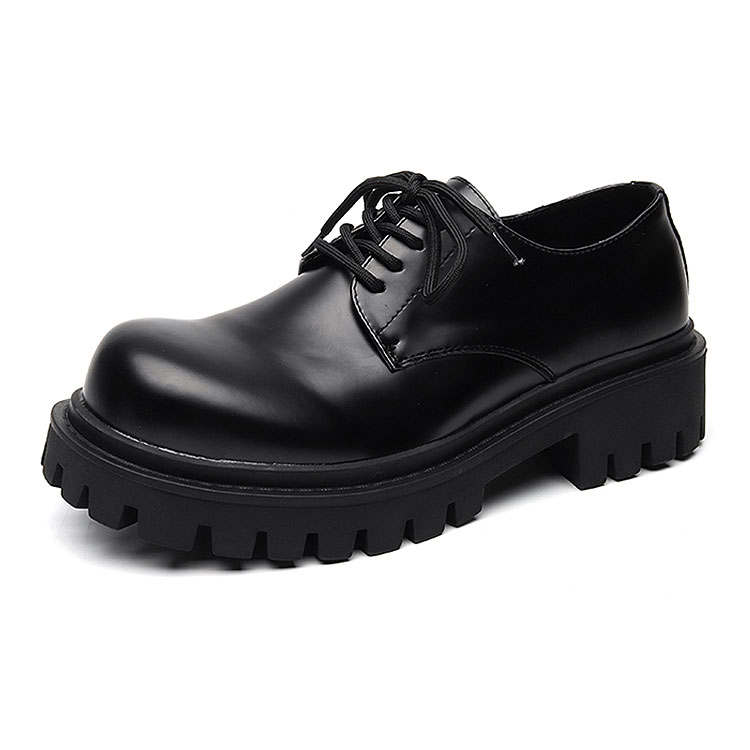 KAQIAODI Casual Leather Shoes Men's Low Top Black