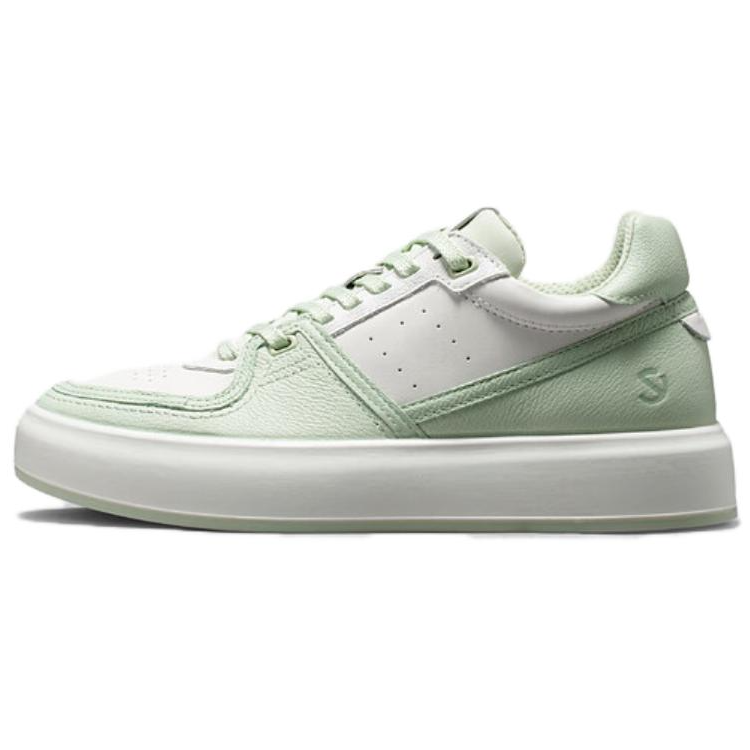 Ecco Cow Leather Abrasion Resistant Abrasion Resistant Low top Skateboard Shoes Women's Matcha Green