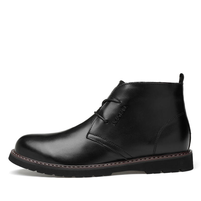 XIMO BULL XIMO BULL Top Grain Cow Leather Ankle Boots 3cm Men's