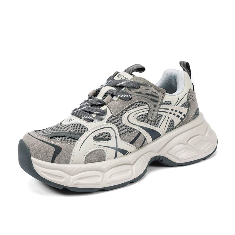 YEARCON Casual Shoes Women's Mid Top Gray, Gray/Ecru