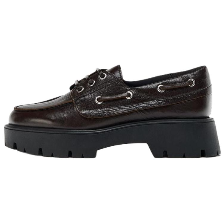 ZARA Boat Shoes Women's Brown
