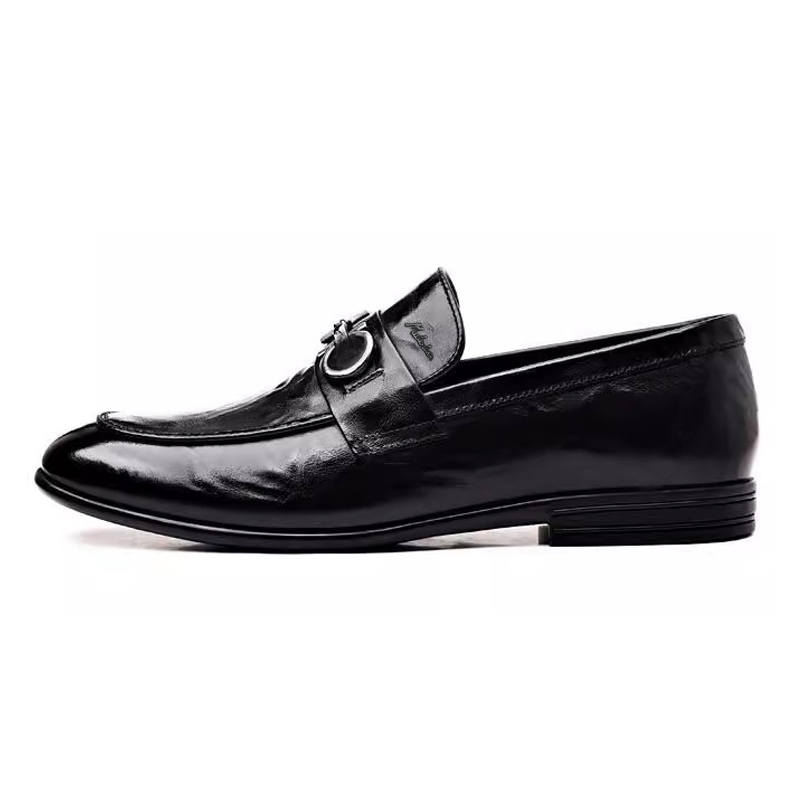 Mulinsen Top Grain Cow Leather Casual Shoes Men's Black