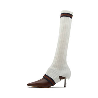 CALVIN LUO Spring Summer Collection Top Grain Cow Leather Knee high Boots 6CM Women's