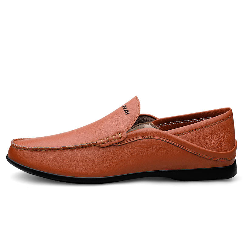 WENNAI Cow Split Leather Casual Shoes Men's Brown
