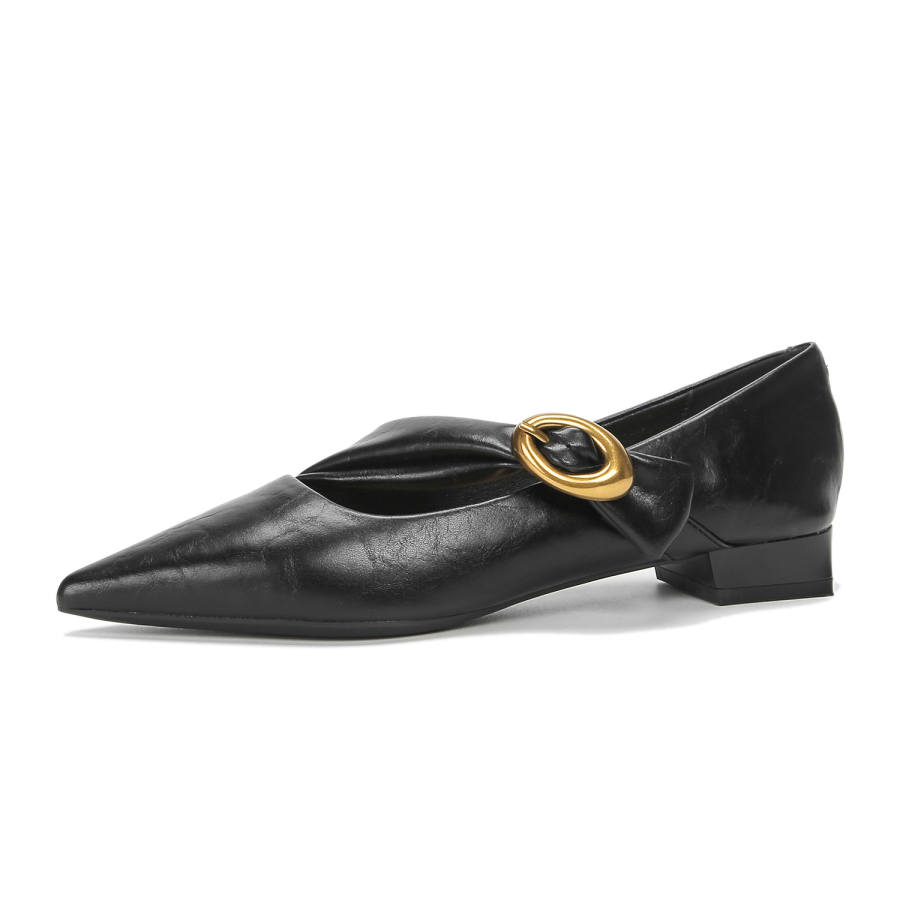 Bamiti Like Walking On A Level Surface Microfiber Leather Chunky Heel Mary Jane Shoes 3cm Women's